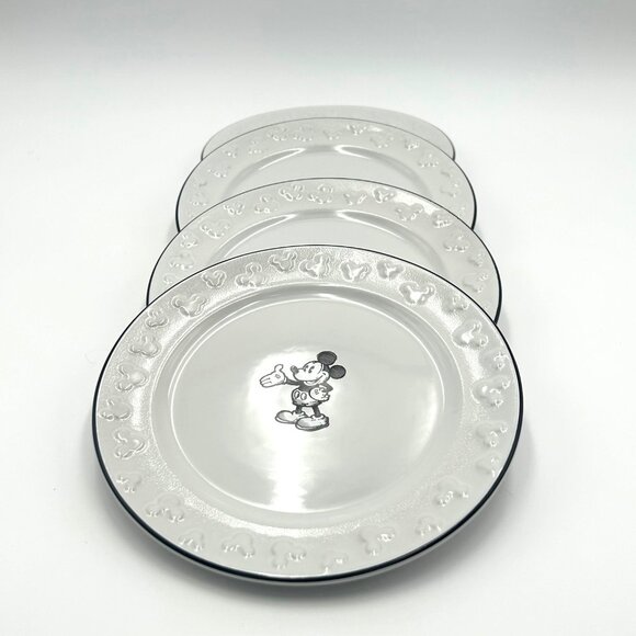 NWT Disney Parks Collection, Mickey Mouse Ceramic 8" Salad Dessert Plates, Set 4 - Picture 2 of 10
